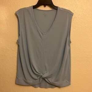 Freely Tank Top Twist Hem Sleeveless Women's Light Blue - Size L